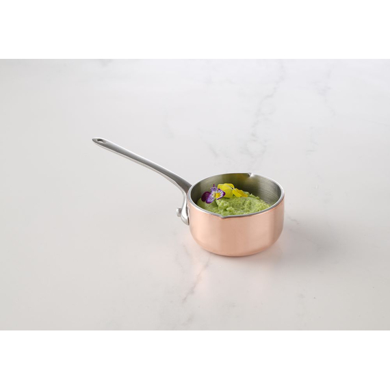 Hendi Miniatur-Kasserolle mit Ausgießer, 0,05L, ⌀50x(H)30mm