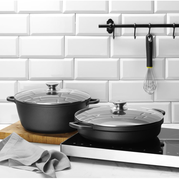Hendi Kasserolle mit Antihaft-Beschichtung, 7L, Schwarz, 367x290x(H)122mm
