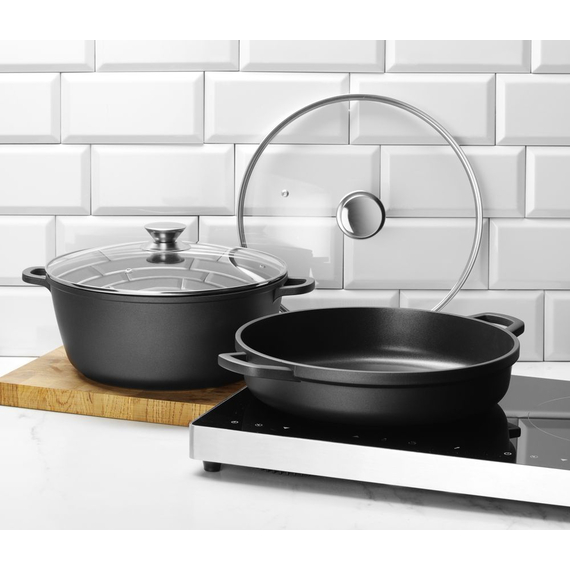 Hendi Kasserolle mit Antihaft-Beschichtung, 7L, Schwarz, 367x290x(H)122mm