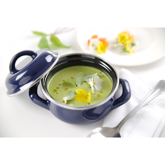 Hendi Suppen-/Saucentöpfchen - mit Deckel, 0,3L, Blau, ⌀115x(H)90mm
