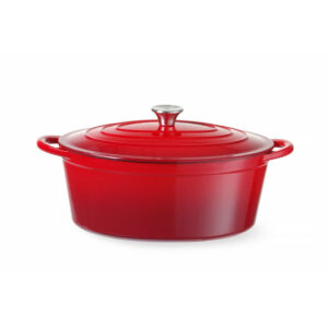 Hendi Emaillierter Gusseisentopf, 6,88L, Rot, 405x255x(H)134mm