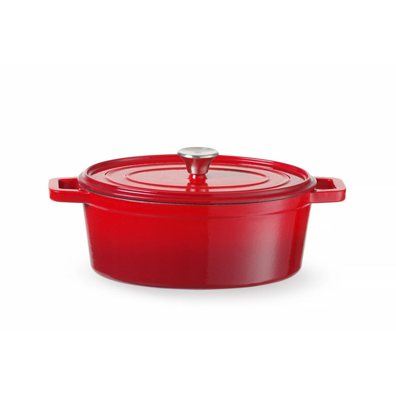 Hendi Emaillierter Gusseisentopf, 4,4L, Rot, 365x290x(H)115mm