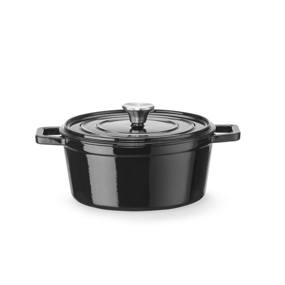 Hendi Emaillierter Gusseisentopf, 3,7L, Schwarz, 317x240x(H)105mm