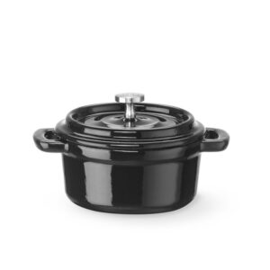 Hendi Emaillierter Gusseisentopf, 0,27L, Schwarz, 130x100x(H)48mm