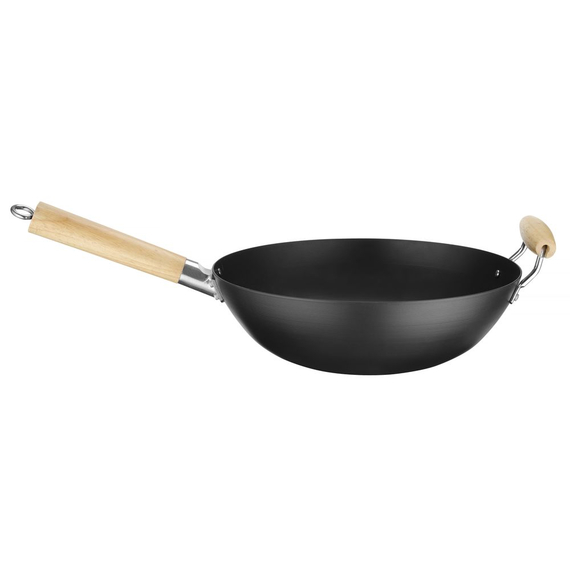 Hendi Wok mit Holzgriff, ⌀324x565mm