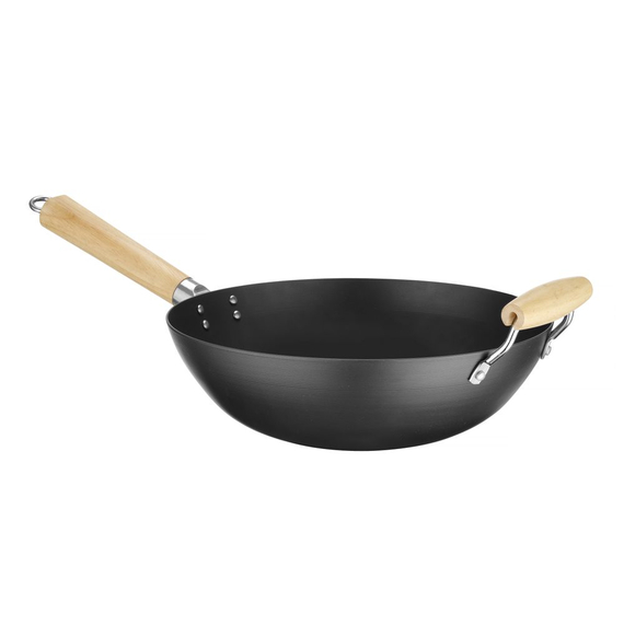 Hendi Wok mit Holzgriff, ⌀324x565mm