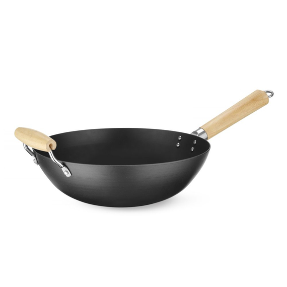 Hendi Wok mit Holzgriff, ⌀324x565mm