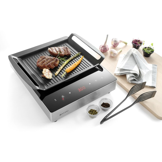 Hendi Grillplatte für Induktionskocher, 390x260x(H)35mm