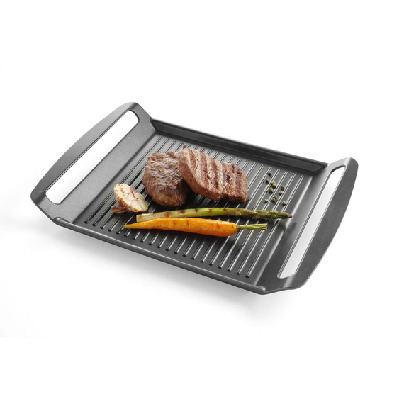 Hendi Grillplatte für Induktionskocher, 390x260x(H)35mm