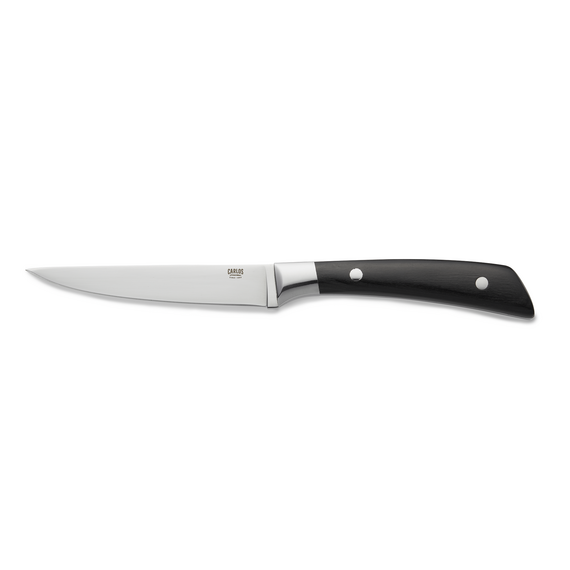 Carlos Steakmesser Set, mit schwarzem Pakkaholzgriff, 24 cm, Set á 6 Stück, Klingenstahl 420, Holz
