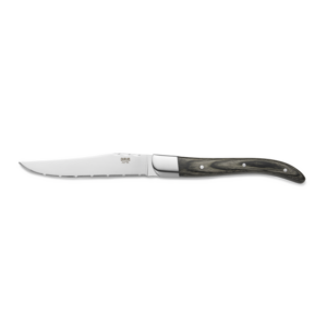Carlos Steakmesser Set, mit grauem Pakkaholzgriff, 23 cm, Set á 6 Stück, Klingenstahl 420, Holz