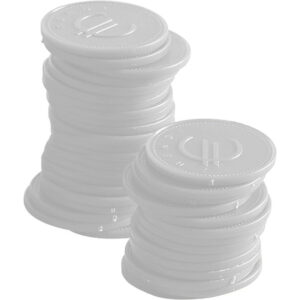 BarUp Pfandmünzen - 100 Stk., Weiß, 100 Stk., ⌀25mm