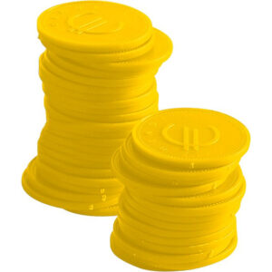 BarUp Pfandmünzen - 100 Stk., Gelb, 100 Stk., ⌀25mm