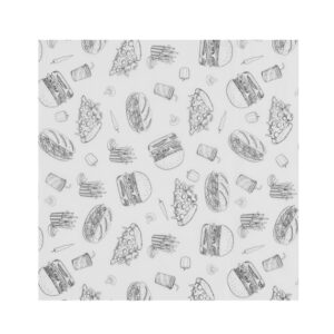 Hendi Einschlagpapier, fettdicht, Fastfood-Muster, 500 Stk., 305x305mm