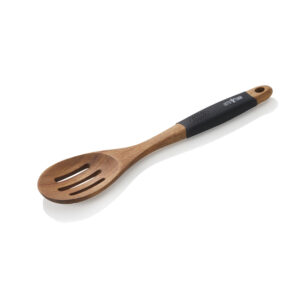Let`S Cook Servierlöffel, 30,5 cm, geschlitzt, Akazienholz, Silikon