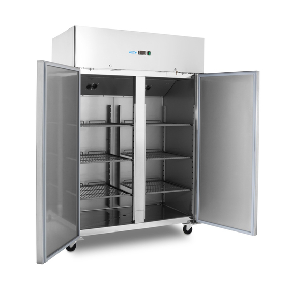 Maxima Gastro Kühlschrank - 1200 l - 6 Einstellbare Regale (2/1 GN) - auf Rädern - inkl. Regale