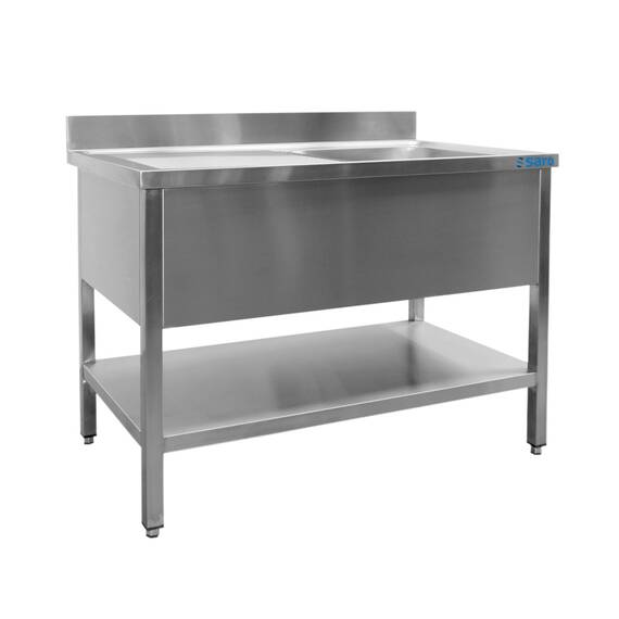SARO Spültisch 1 Becken, links - B 1800 x T 700