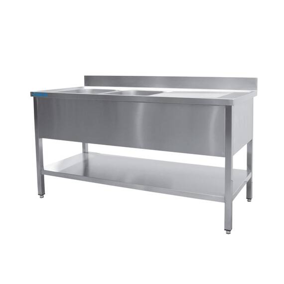 SARO Spültisch 2 Becken, links - B 1800 x T 700