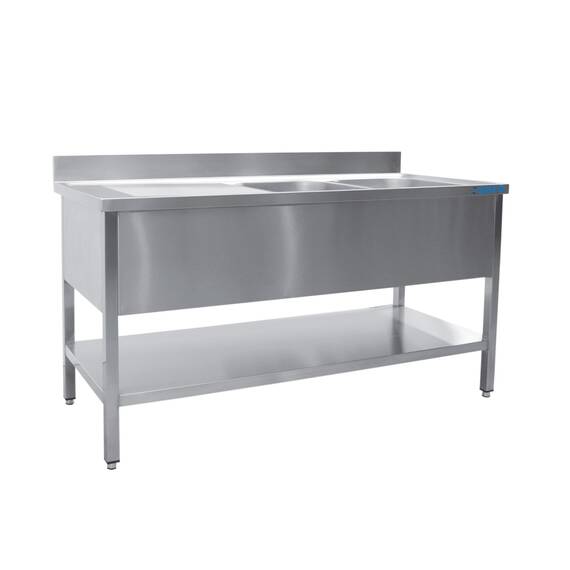 SARO Spültisch 2 Becken, rechts - B 1400 x T 700