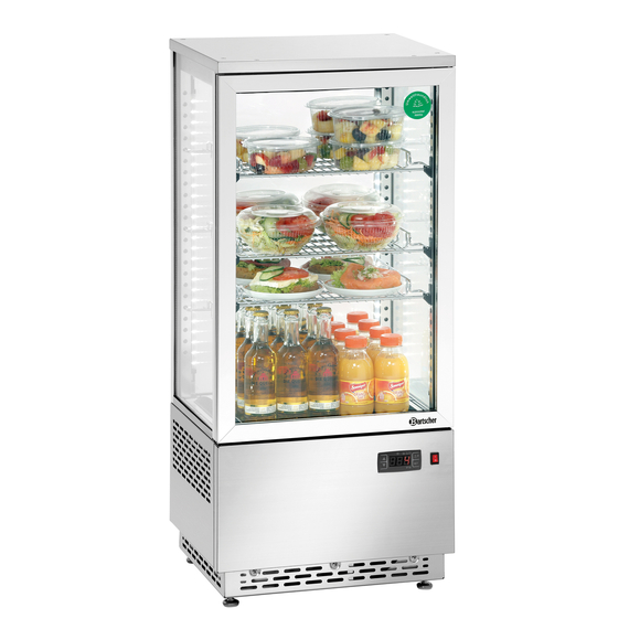 Bartscher Mini-Kühlvitrine 78L, Edelstahl