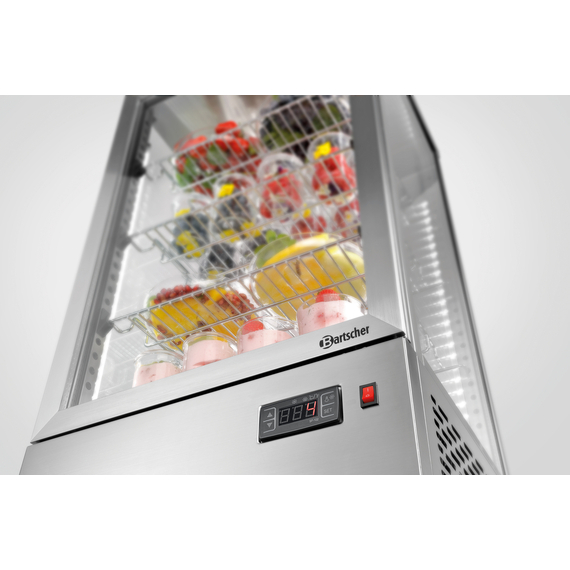 Bartscher Mini-Kühlvitrine 78L, Edelstahl