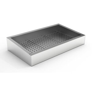 Combisteel Gemahlenes Eis Behälter Schief 3/1 Gn Aisi 304 Wasserhahn An Der Bedienung Seite