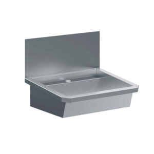 Combisteel Edelstahl Waschbecken 1 Ablasshahn 600mm Ablaufstopfen Und Schutzwand Inklusive, Exklusiv Hahn