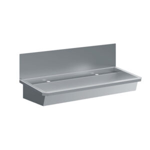 Combisteel Edelstahl Waschbecken 2 Ablasshahne 1200mm Ablaufstopfen Und Schutzwand Inklusive, Exklusiv Hahne