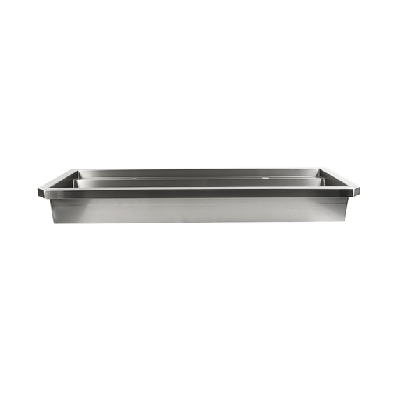 Combisteel Edelstahl Waschbecken 2 Ablasshahne 1200mm Ablaufstopfen Und Schutzwand Inklusive, Exklusiv Hahne