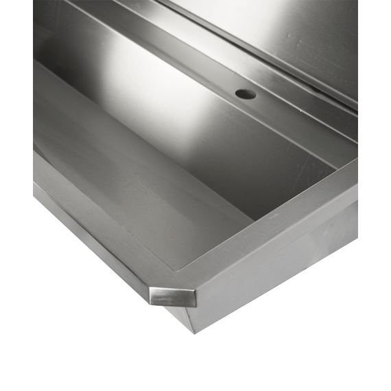Combisteel Edelstahl Waschbecken 5 Ablasshahne 3000mm Ablaufstopfen Und Schutzwand Inklusive, Exklusiv Hahne