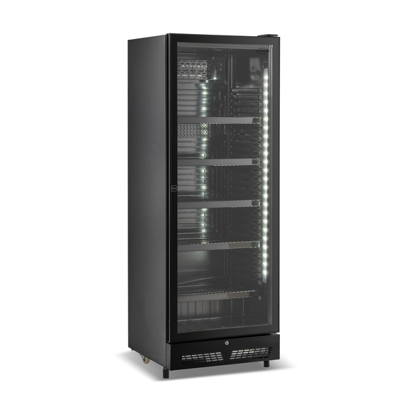 Combisteel Kühlschrank 1 Glastür Schwarz Sve-450 Bl