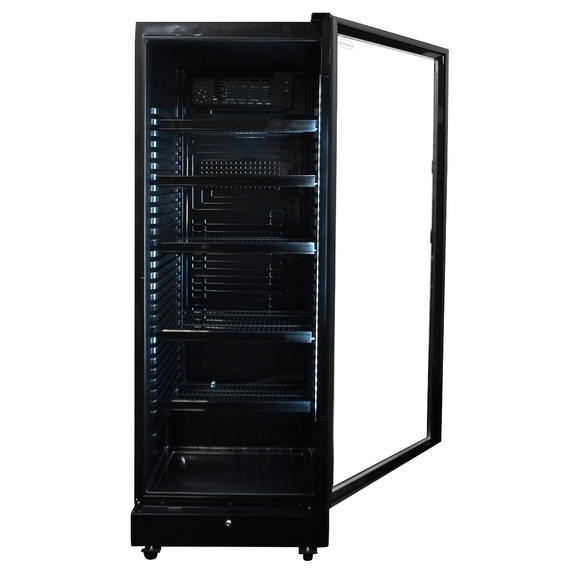 Combisteel Kühlschrank 1 Glastür Schwarz Sve-450 Bl