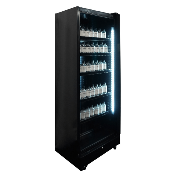 Combisteel Kühlschrank 1 Glastür Schwarz Sve-450 Bl