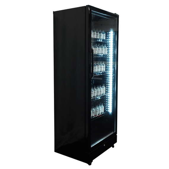 Combisteel Kühlschrank 1 Glastür Schwarz Sve-450 Bl