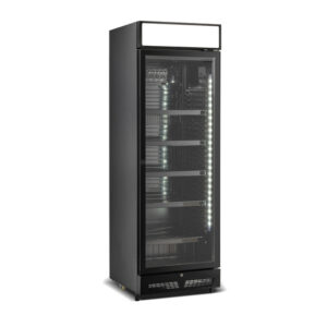 Combisteel Kühlschrank 1 Glastür Schwarz mit Canopy Sve-450 Blc