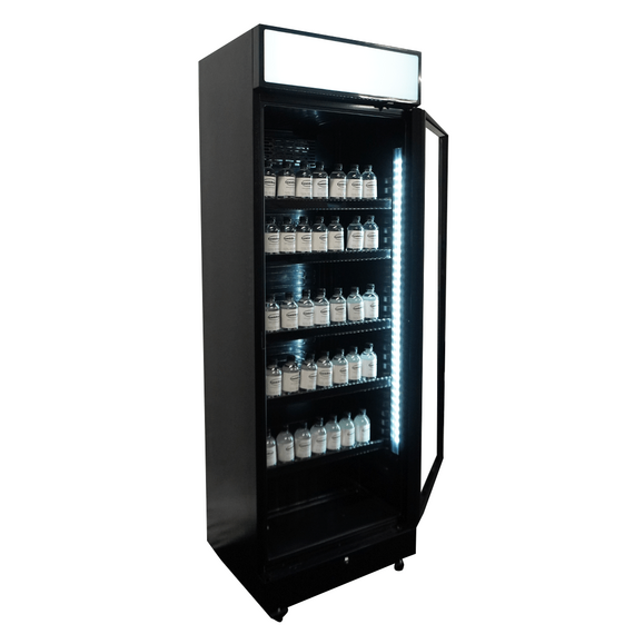 Combisteel Kühlschrank 1 Glastür Schwarz mit Canopy Sve-450 Blc