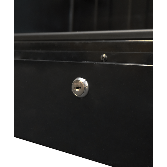 Combisteel Kühlschrank 1 Glastür Schwarz mit Canopy Sve-450 Blc