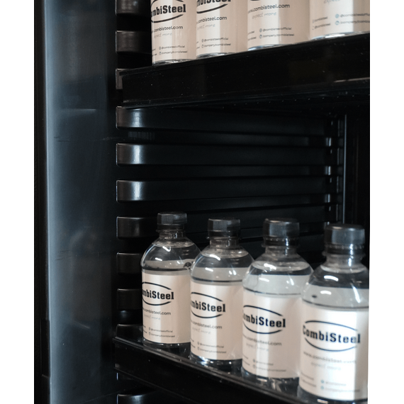 Combisteel Kühlschrank 1 Glastür Schwarz mit Canopy Sve-450 Blc