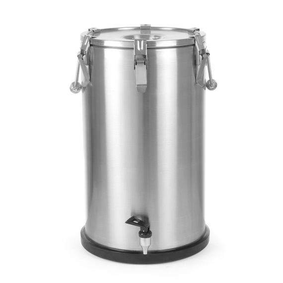 Hendi Isolierter tragbarer Behälter - mit Ablasshahn, Profi Line, 35L, Silber, ⌀330x(H)570mm