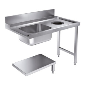 Combisteel Zulauftisch Grundboden mit Abfallloch 1200 Rechts für 7280.0045-0046