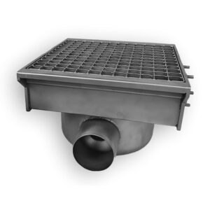 Combisteel Edelstahlabfluss 300X265 mit 2 Ausgängen für Schlitzrinne