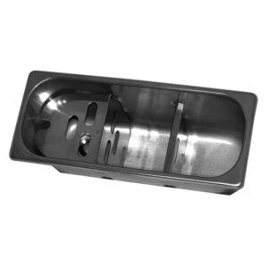 Combisteel Spülbecke für Eislöffel 270X110X120 mit Wasserablaufloch, Wasseranschluss Und Überlaufrohr – Breite 270