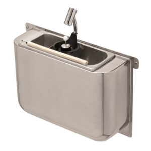 Combisteel Spülbecke für Eislöffel mit Eislöffeldusche 410X120X270 mit Wasserablaufloch, Wasseranschluss Und Überlaufrohr – Breite 410 – Art.-Nr.: 7108.0035