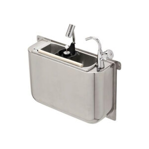 Combisteel Spülbecke für Eislöffel mit Wasserhahn Und Eislöffeldusche 410X120X270 mit Wasserablaufloch, Wasseranschluss Und Überlaufrohr