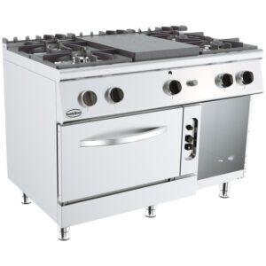Combisteel Base 700 Glühplattenherd 4 Br. Gasbackofen