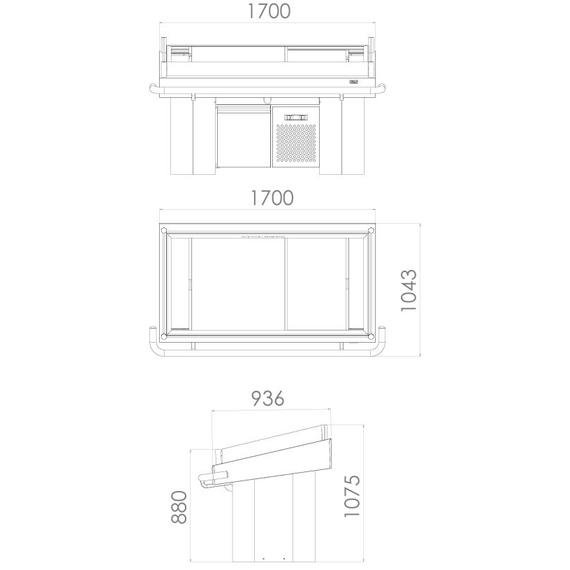 Combisteel Fischtheke – Breite 1800