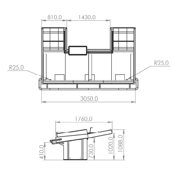 Combisteel Fischtheke – Breite 3050