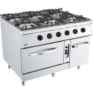Combisteel Base 900 Gasherd 6 Br. mit Gasbackofen
