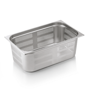 Essentials GN Behälter Set GN 1/1-200 mm, Seiten- & Bodenlochung, Set á 6 Stück, Chromnickelstahl
