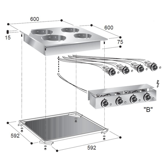 Combisteel Elektroherd 4 Pl.